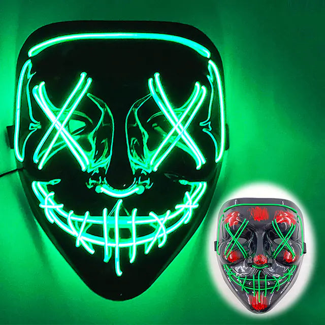 LED Neon Halloween-Maske für Kostüme
