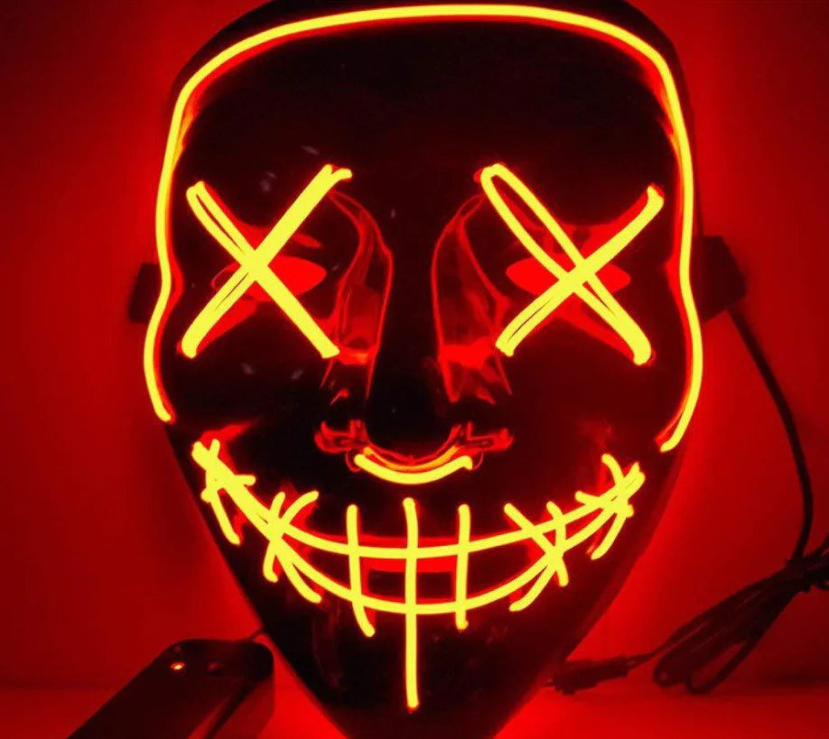 Schwarze LED Halloween Maske
