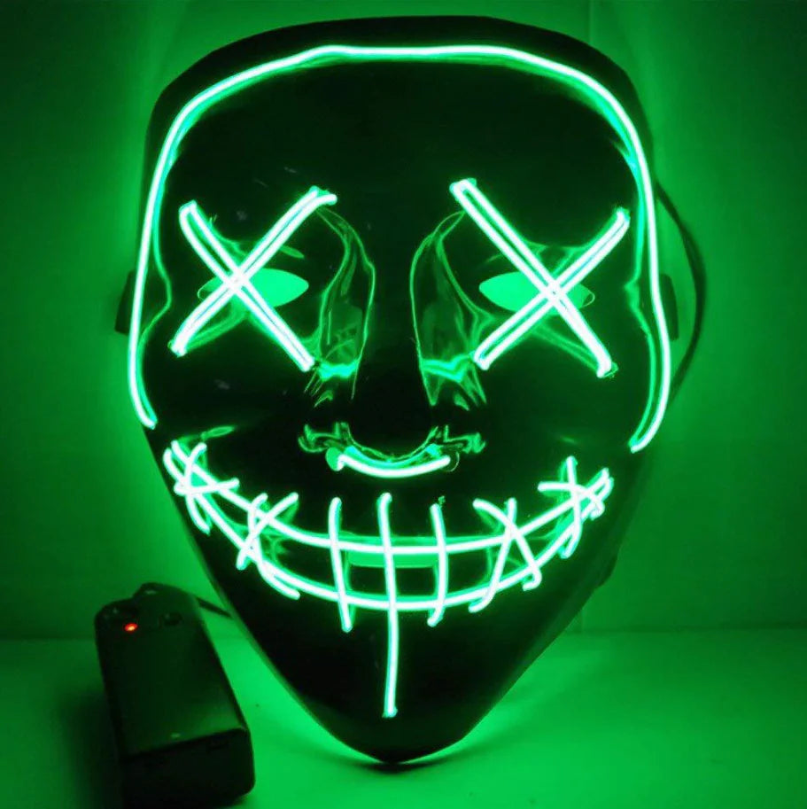 Schwarze LED Halloween Maske