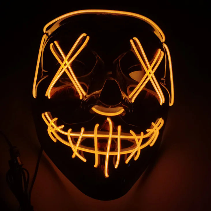 Schwarze LED Halloween Maske