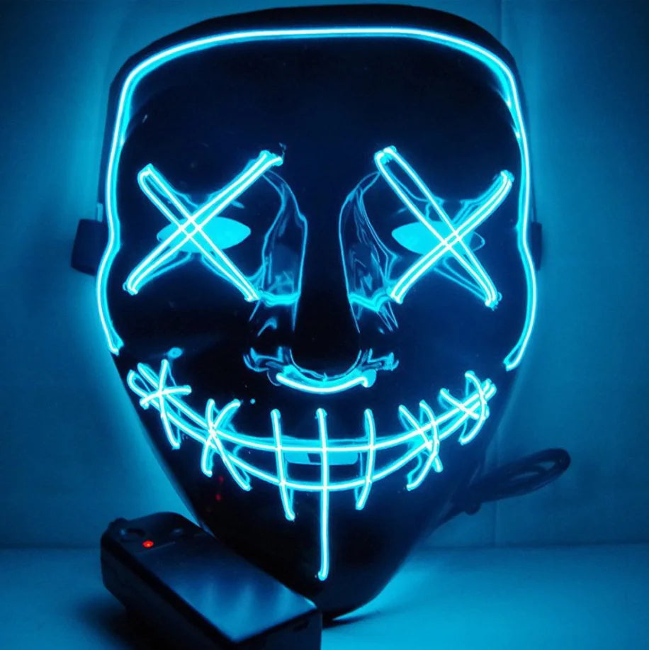 Schwarze LED Halloween Maske