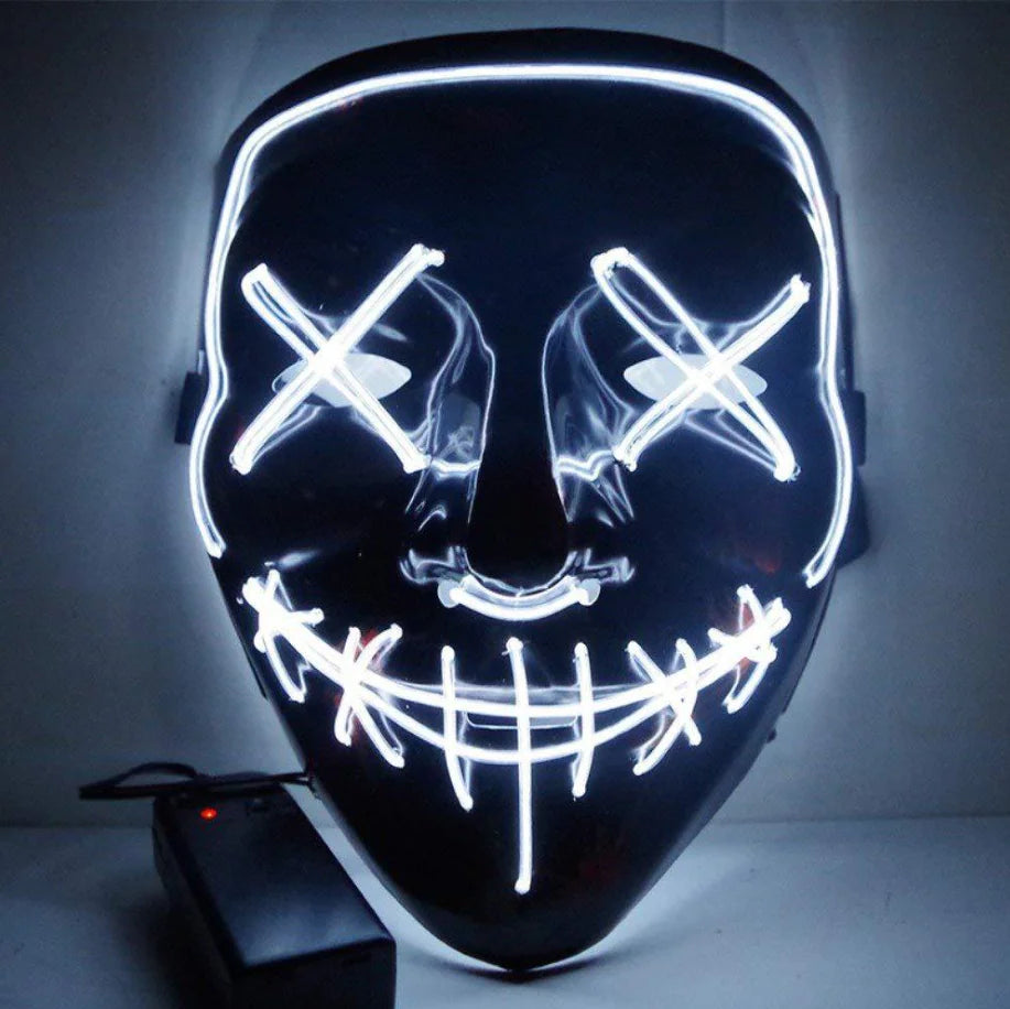 Schwarze LED Halloween Maske