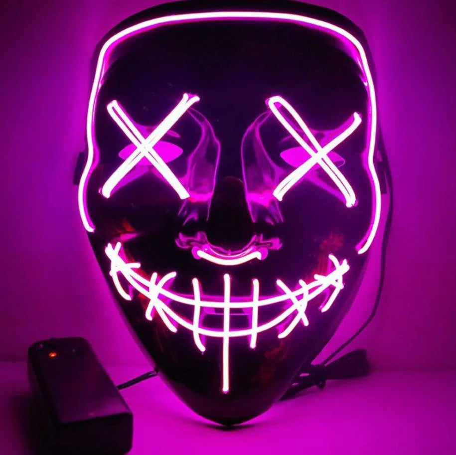 Schwarze LED Halloween Maske
