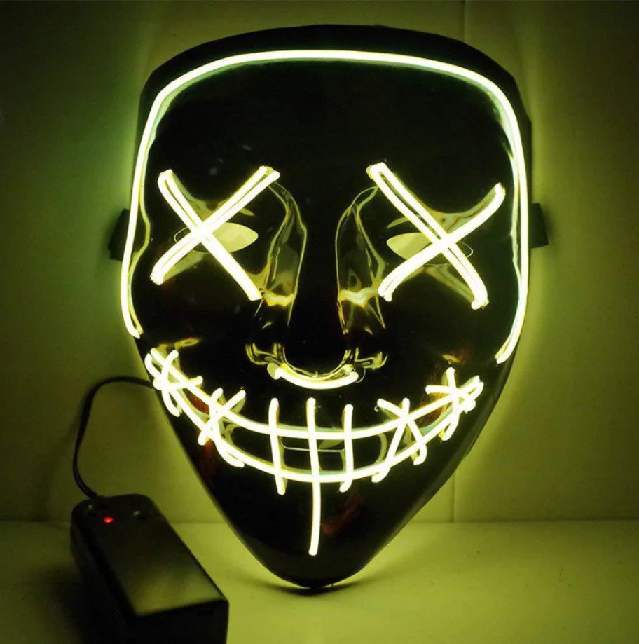 Schwarze LED Halloween Maske