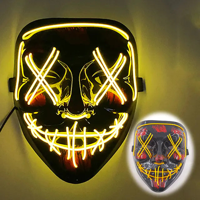 LED Neon Halloween-Maske für Kostüme