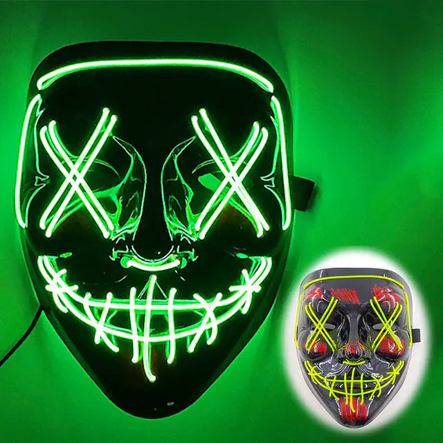 LED Neon Halloween-Maske für Kostüme