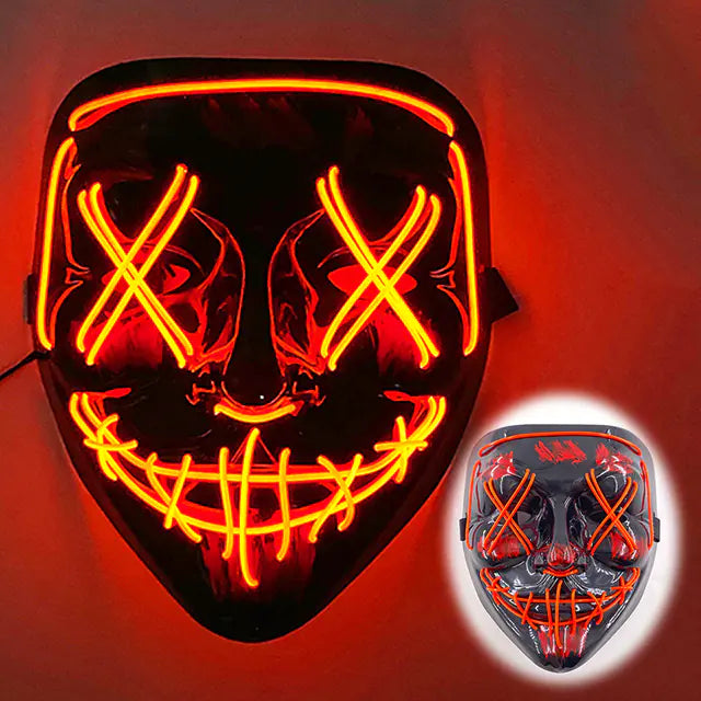 LED Neon Halloween-Maske für Kostüme