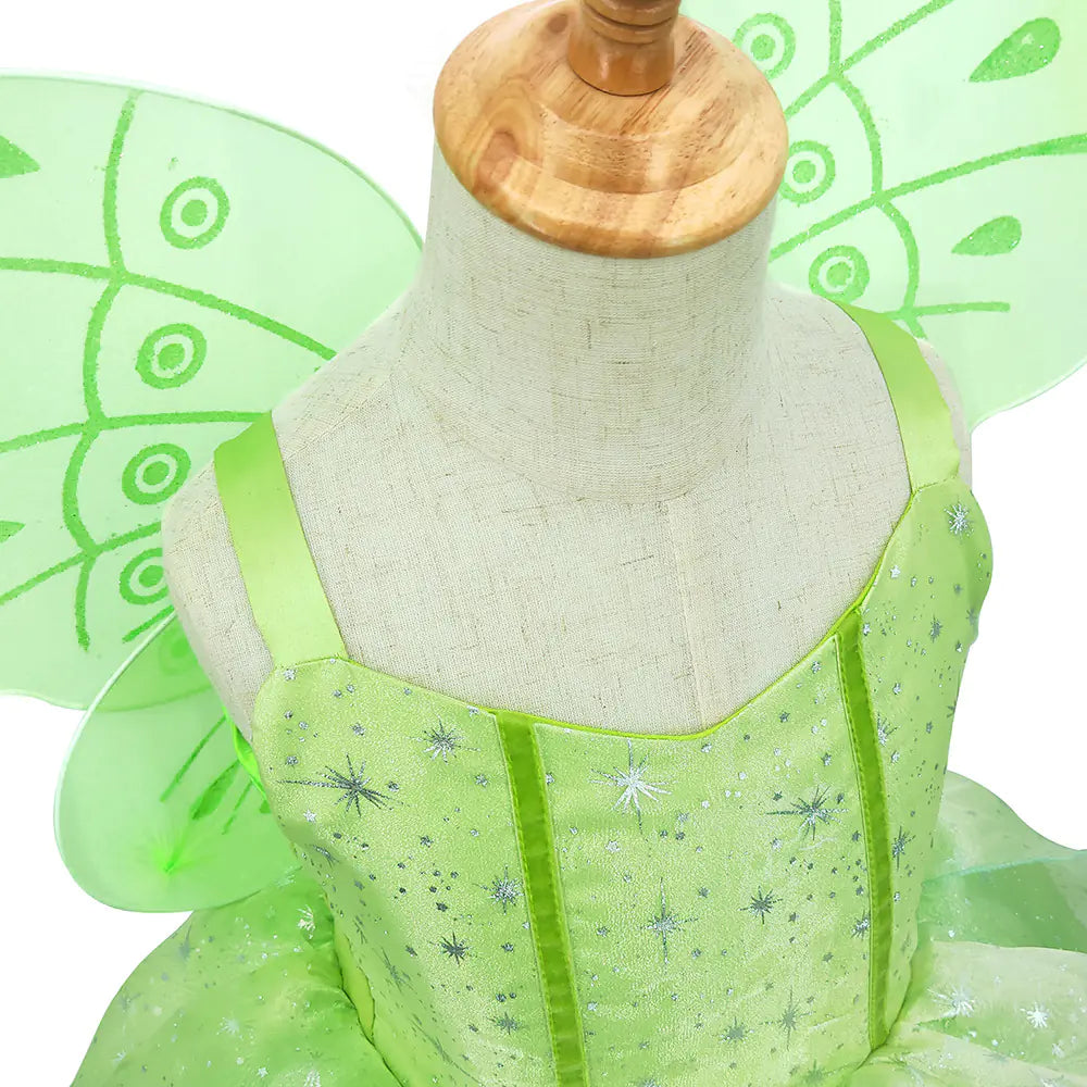 Fairy Tinkerbell Kostümkleid mit Flügeln für Kinder
