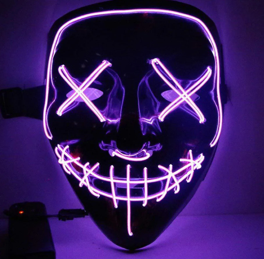 Schwarze LED Halloween Maske