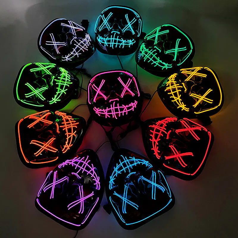 LED Neon Halloween-Maske für Kostüme